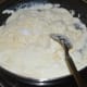 Step two: Add yogurt, water, and salt as per instructions, when rava/semolina cools down.