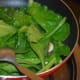 Step three: Add spinach. Throw in some salt. Saute for 2-3 minutes.