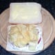 Ready salted crisps on cottage cheese bed