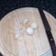 Pickled onions are carefully sliced