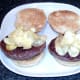 Crisps are arranged on top of venison grillsteaks