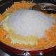 Step five (continued): Add sugar. Stir-cook for a few minutes.