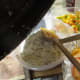 transfer filling from pan to bowl for convenience, extra can be stored in refrigerator