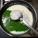 Step seven: Add the spinach puree. Mix well.