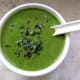 Pour it equally into four bowls. Garnish with roasted spinach.