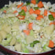 Step three: Add all other veggies except chopped tomatoes. Add some salt. Mix well.