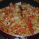 The cooked tomatoes.