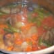 The cooked veggies and lentils.