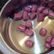 Browning chopped up venison sausages