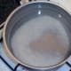 Rice is added to boiling salted water