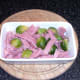 Assembled ham and sprouts
