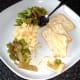 Enjoying celtuce and celery salad with cheese and crakcers