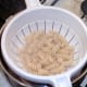 Drained fusilli pasta