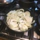 Cooking onions.