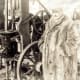 Photos such as this one can be found lining the walls in The Spudder. This photo shows a spudder used during the 1920s.