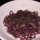 Red wine pho pasta with red wine mushrooms