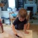 Cutting the dough into cracker pieces