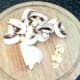 Sliced mushrooms, garlic and onion