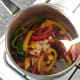 Vegetables for chilli are gently sauteed