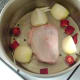 Chicken thigh and poaching accompaniments
