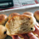 Enjoy the delicious raisin cinnamon bun!