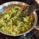 And chopped up the steamed broccoli with my spatula.
