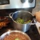 When your hamburger and broccoli were both ready, I added the broccoli to my hamburger pan.