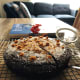 Cut a slice of the cake.