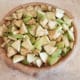 Pour into your pie crust. They should almost overflow your pan. That's okay because they will cook down.