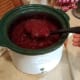At this point, I ladled my sauce into my three pint jars and 1 half pint jar.