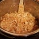 When done, let the pressure naturally release for 10 minutes before manually releasing it. Shred your chicken, and stir everything together in the pot. Yum!