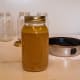 Here is a full enough jar. Note the fat which was left in, risen to the top.