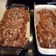 Bake for an hour. You see I chose to make two loaves at one time. Note: This recipe only gives you enough batter for one loaf. Double it if you want two.
