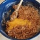 When you can't mix anymore, add in your pureed pumpkin.