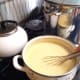 Stir until butter is melted and there are no streaks remaining.