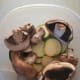 Mushrooms and zucchini, I put them in the same bowl because I was the only one eating them