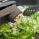 Add the pressed garlic to the pan