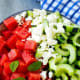 watermelon salad with feta and cucumber