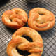 The finished pretzels fresh out from the oven.