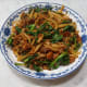 Rice Drops in Dongcai Mushroom Pork sauce.
