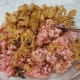 Mix dongcai through the seasoned minced pork.