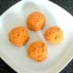 Scoops of sweet potato and carrot on serving plate