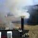 Our outdoor evaporator smoking and steaming away.
