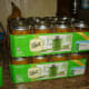 Peach preserves ready for storage.