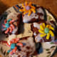 Place a Trolli sour candy on each brownie.
