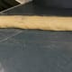 (Step 5) The dough rolled up for cutting.