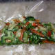 Bag of food, vacuumed and sealed, is ready for storage.