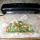 Bag of food after being processed by Slaouwo V2 Vacuum Sealer.