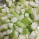 Cut the ridge gourd into 1-inch chunks.