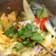 Add some chopped cilantro into the mixture.